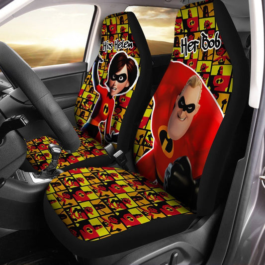 Bob and Helen The Incredibles Car Seat Covers Custom Couple Car Accessories