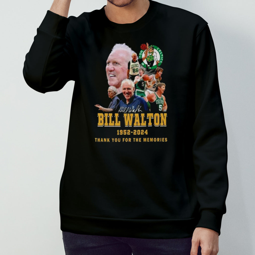 Boston Celtics Bill Walton 1952-2024 Thank You For The Memories Signature T-shirt