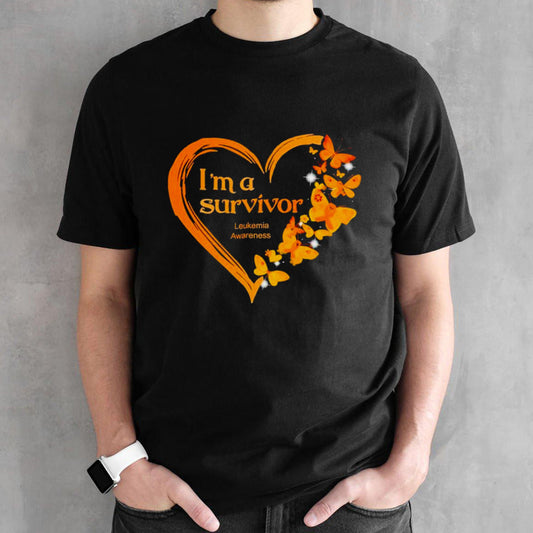 Butterfly Isâ€™m a survivor leukemia awareness shirts
