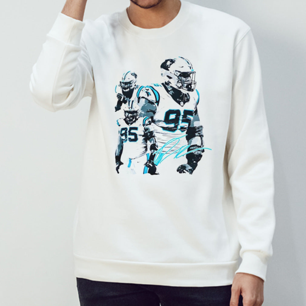 Carolina Panthers Kai Brown wearing Derrick Brown shirts