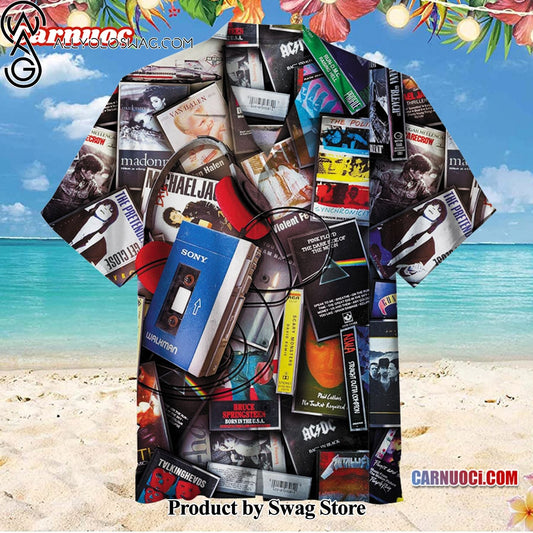 Cassette Music Pool Party Hawaiian Shirt