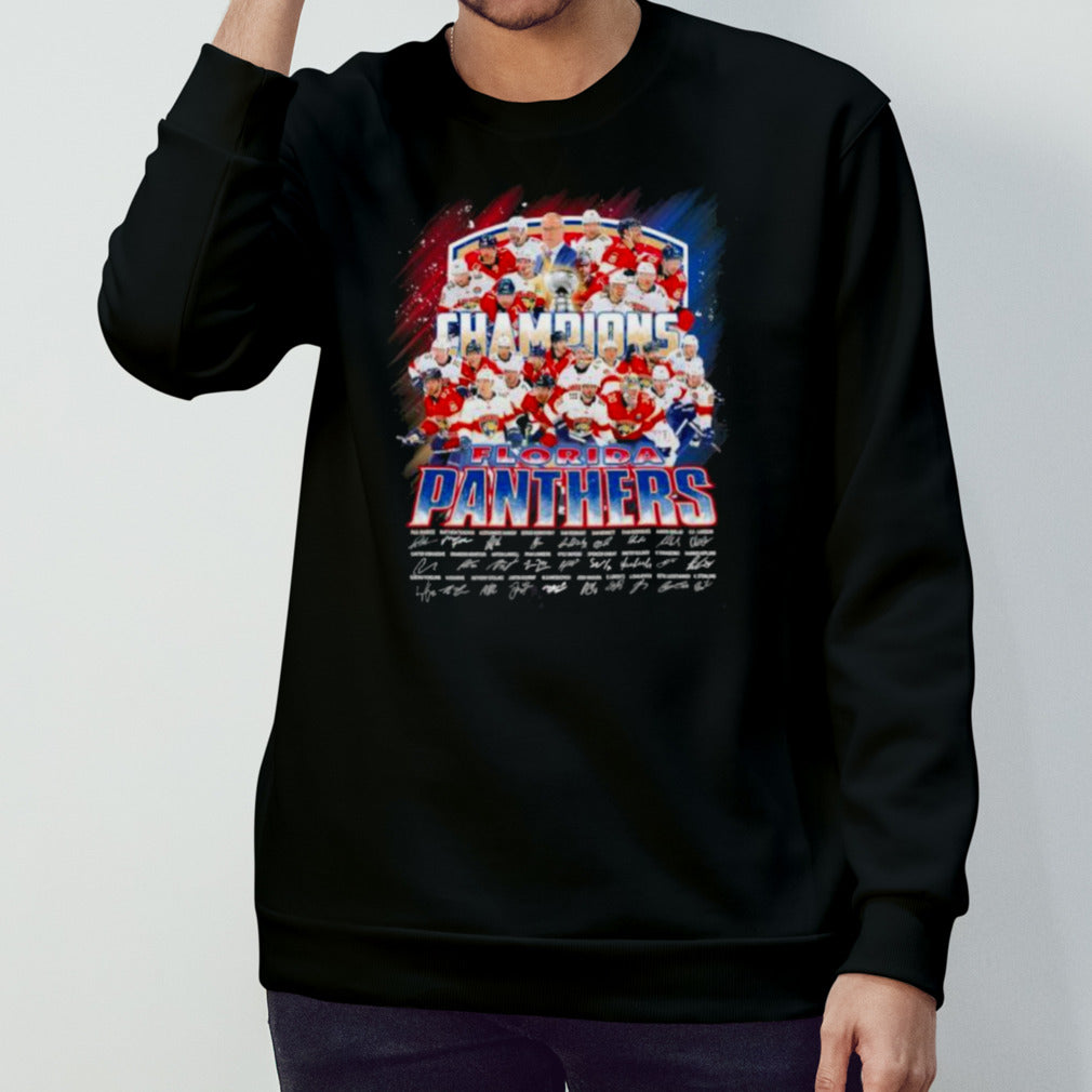 Champions Florida Panthers Team 2024 Signatures Shirt