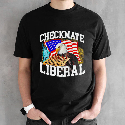 Checkmate Liberal American Eagle Chessboard Shirt