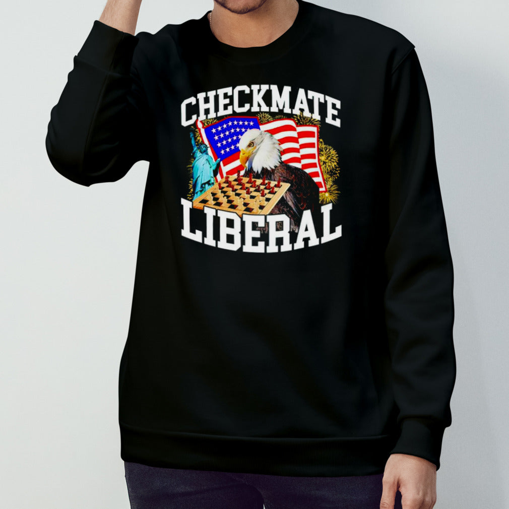 Checkmate Liberal American Eagle Chessboard Shirt