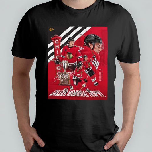 Chicago Blackhawks NHL Connor Bedard MVP Calder Memorial Trophy signature shirt