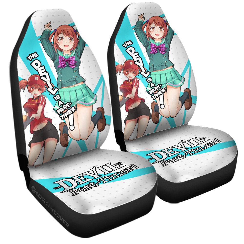 Chiho Sasaki Car Seat Covers Custom The Devil Is a Part Timer Anime Car Accessories