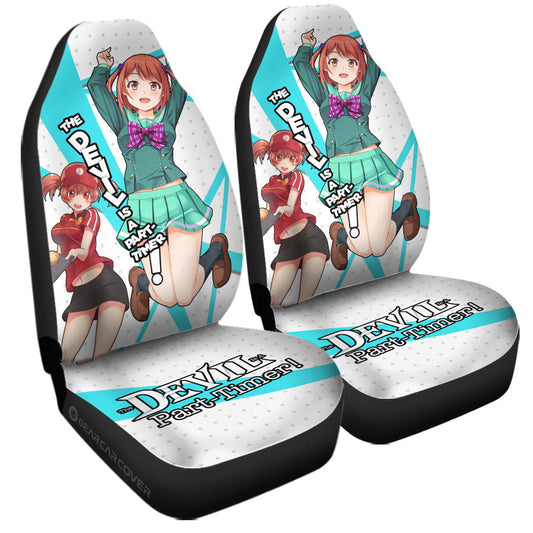 Chiho Sasaki Car Seat Covers Custom The Devil Is a Part Timer Anime Car Accessories