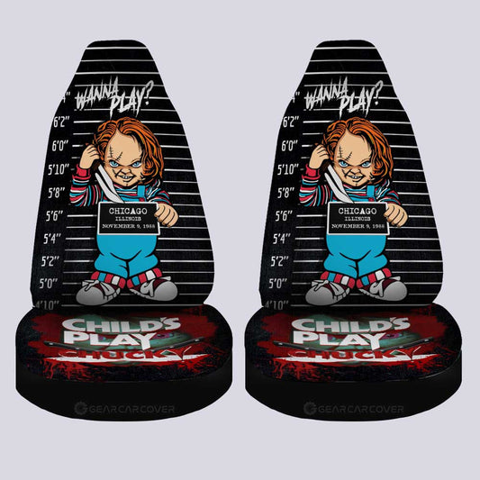 Chucky In The Child's Play Series Car Seat Covers Custom Horror Characters Car Accessories