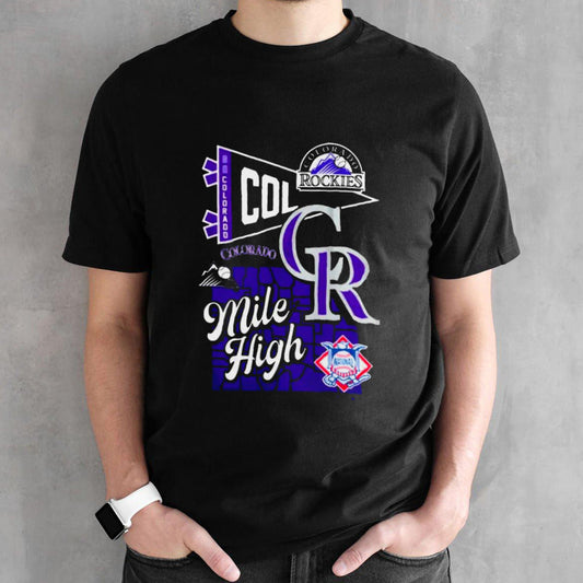 Colorado Rockies Fanatics Branded Black Split Zone T Shirts