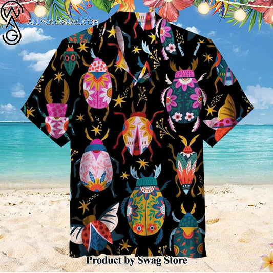 Colorful art beetle Minimalist Hawaiian Shirt