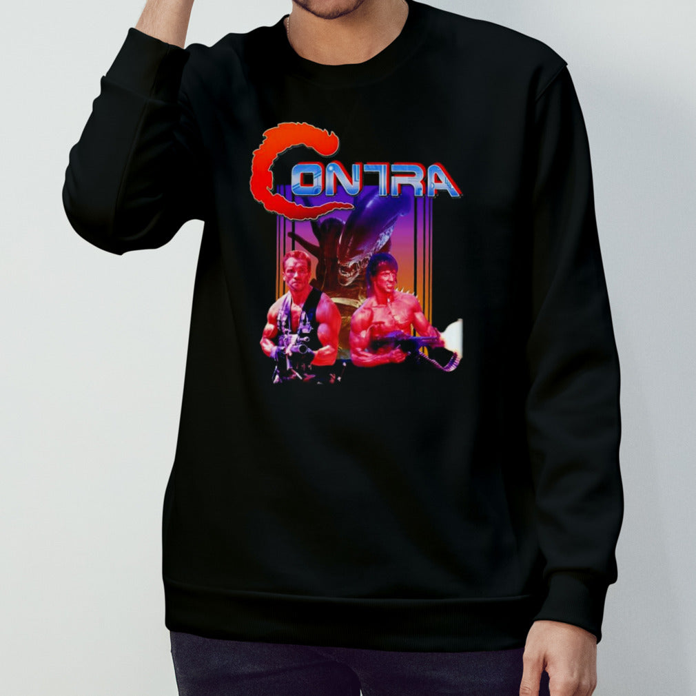Contra Commando and Rambo shirts