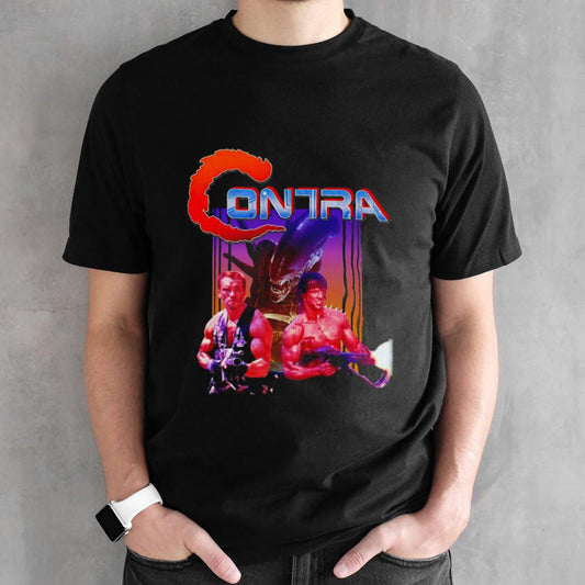 Contra Commando and Rambo shirts