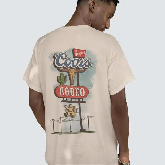 Coors Cowboy Beer T-Shirt, Vintage 90s Graphic Western Shirt Retro Beer Tee, Rodeo Oversized Cowboy Shirt, Wild West Summer Clothes for Men And Women, Heavyweight Tee, Regular Fit Graphic Streetwear T-Shirt, Menswear Shortsleeve Crewneck Tshirt skate fit