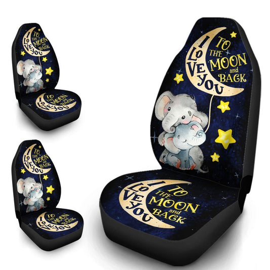 Cute Elephant Car Seat Covers Custom I Love You To The Moon And Back Car Accessories