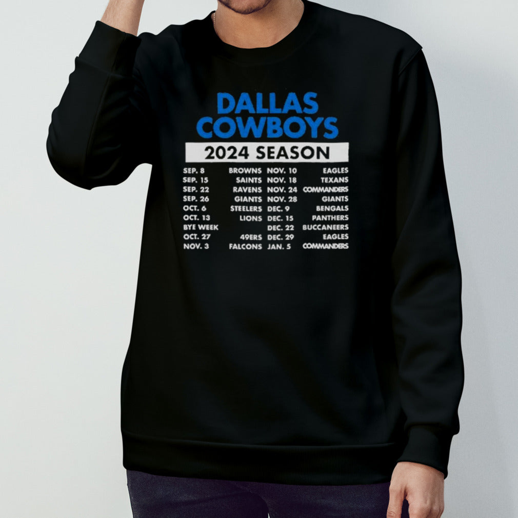 Dallas Cowboys Schedule 2024 Season Shirt