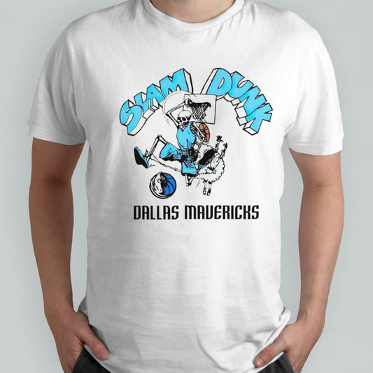 Dallas Maverick skeleton slam dunk shirt