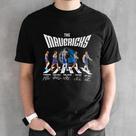 Dallas Mavericks Abbey Road Washington Lively II Gafford Irving And Doncic Signatures Shirt