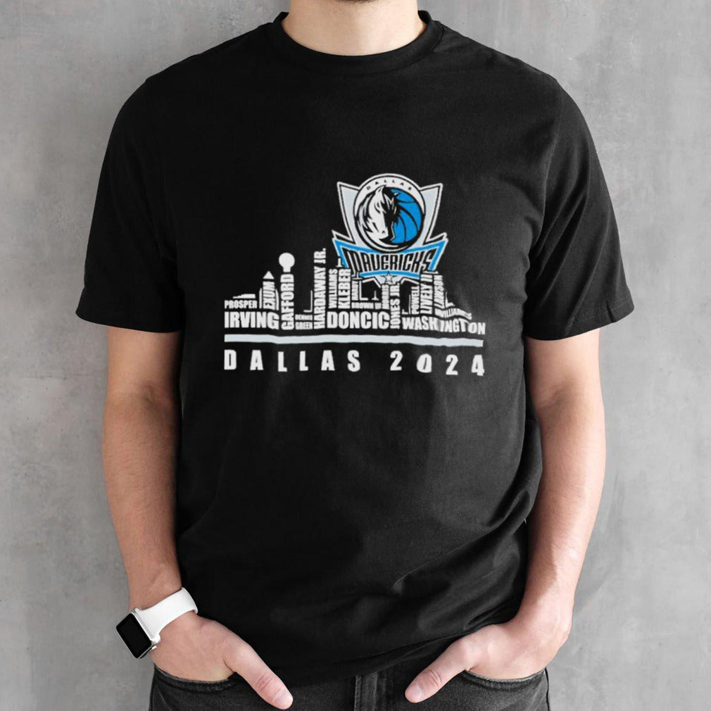 Dallas Mavericks Basketball Skyline Players Name Dallas 2024 shirt