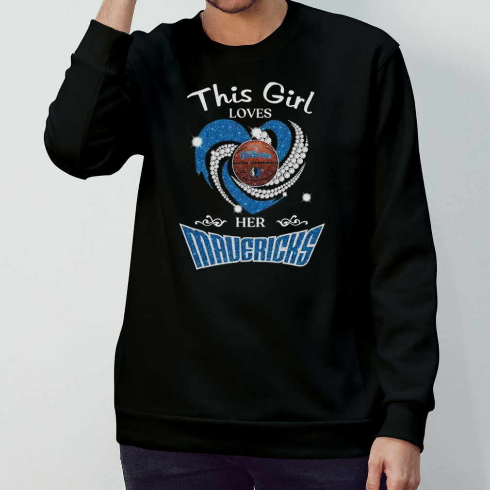 Dallas Mavericks This Girl Love Mavericks Basketball Diamond Heart Shirt