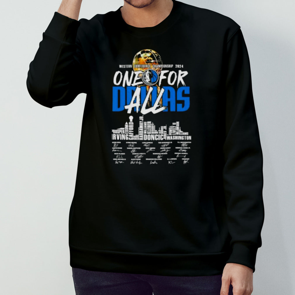 Dallas Mavericks Western Conference Championship 2024 One For All Dallas Signatures Shirt