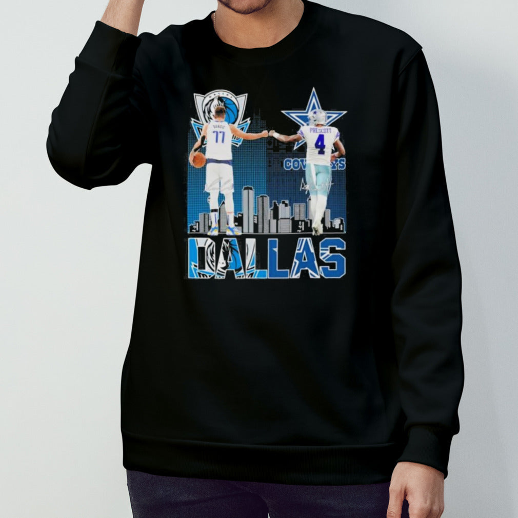 Dallas Sports Teams Luka Doncic And Dak Prescott Signatures Shirt