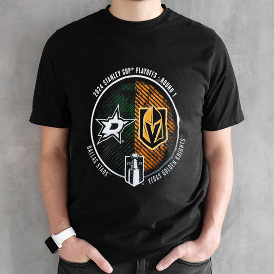 Dallas Stars Vss. Vegas Golden Knights Inglasco 2024 Stanley Cup Playoffs First Round Dueling Matchup T-shirts