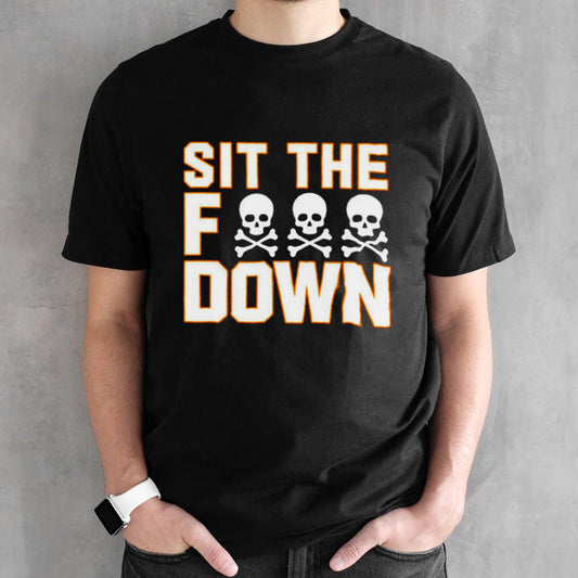 David Bednar wearing sit the fuck down shirts