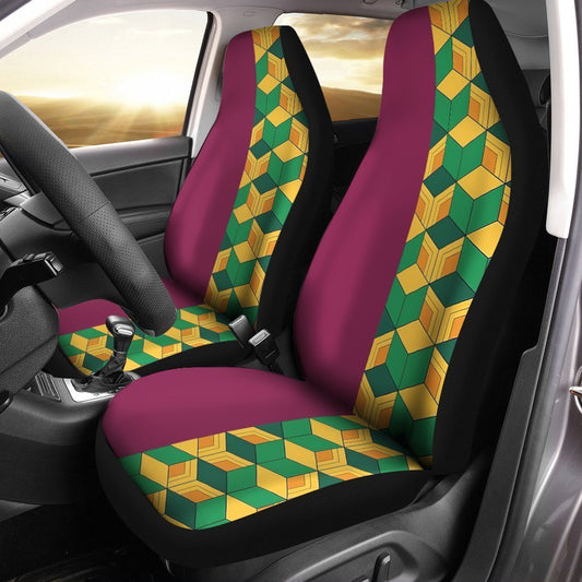 Demon Slayer Giyuu Uniform Car Seat Covers Custom Anime Car Accessories