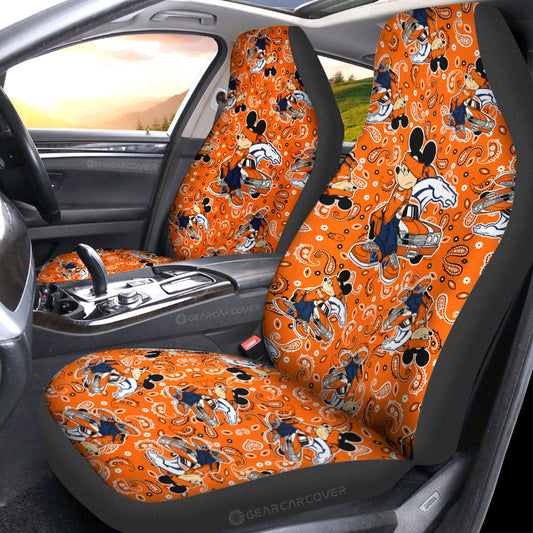 Denver Broncos Car Seat Covers Cartoon Theme Collection