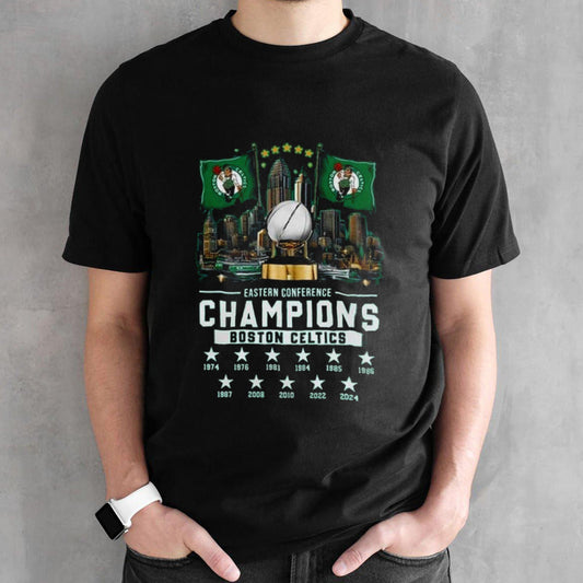 Eastern Conference Champions 2024 Boston Celtics On Boston City Wins 1974-2024 Shirt