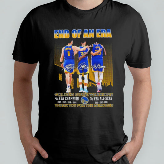 End Of An Era Golden State Warriors Thank You For The Memories Signatures T-shirt