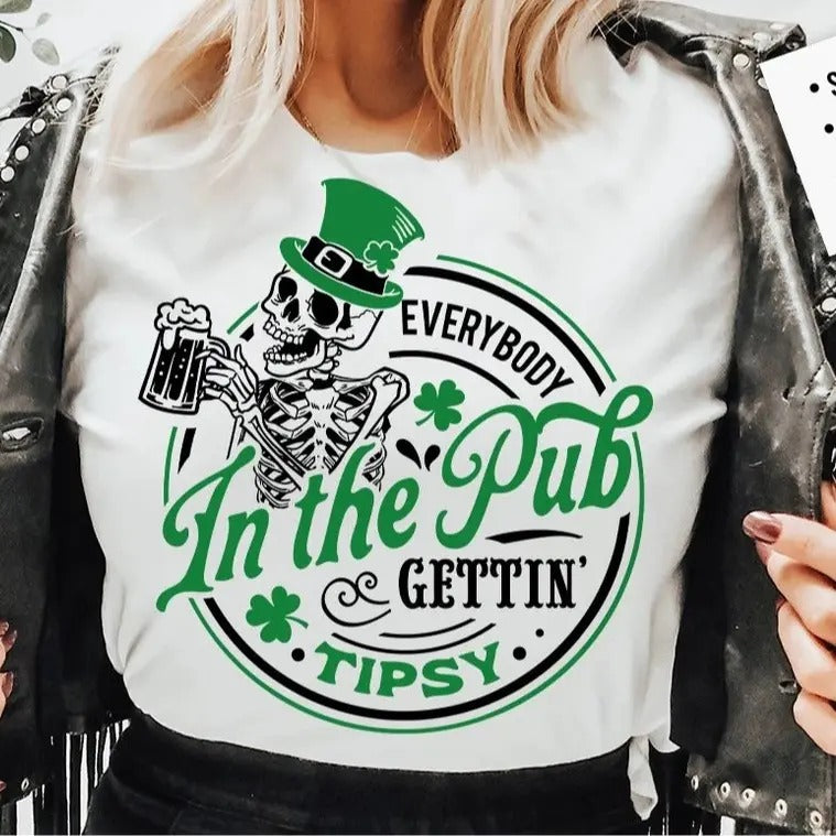 Everybody in the pub gettin tipsy Vintage Tee, St Paddy's Crewneck Sweatshirt, St Patricks Day
