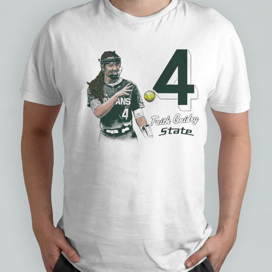 Faith Guidry 4 MSU softball cartoon shirts