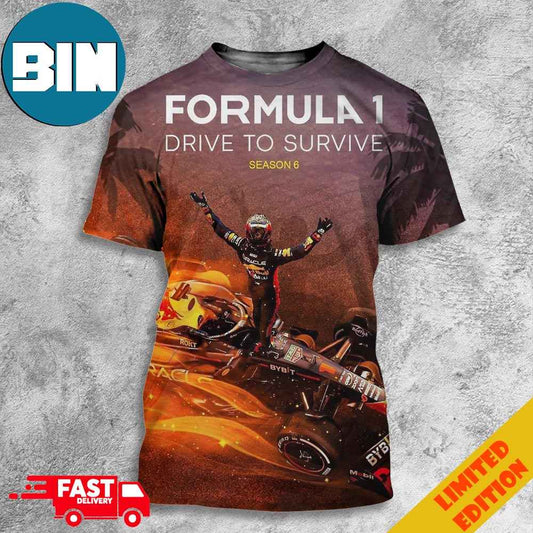 February 23 2024 Formula 1 Drive To Survive Season 6 Max Verstappen Netflix 3D T-Shirts