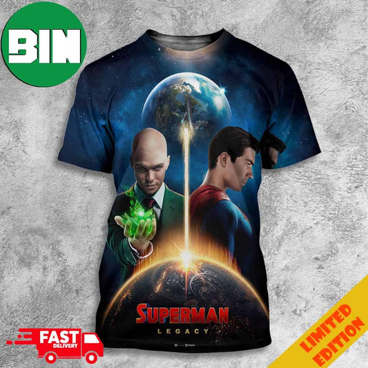 Fifteenth Poster For James Gunns's Superman Legacy Film With David Corenswet Nicholas Hoult Is Lex Luthor 3D T-Shirts