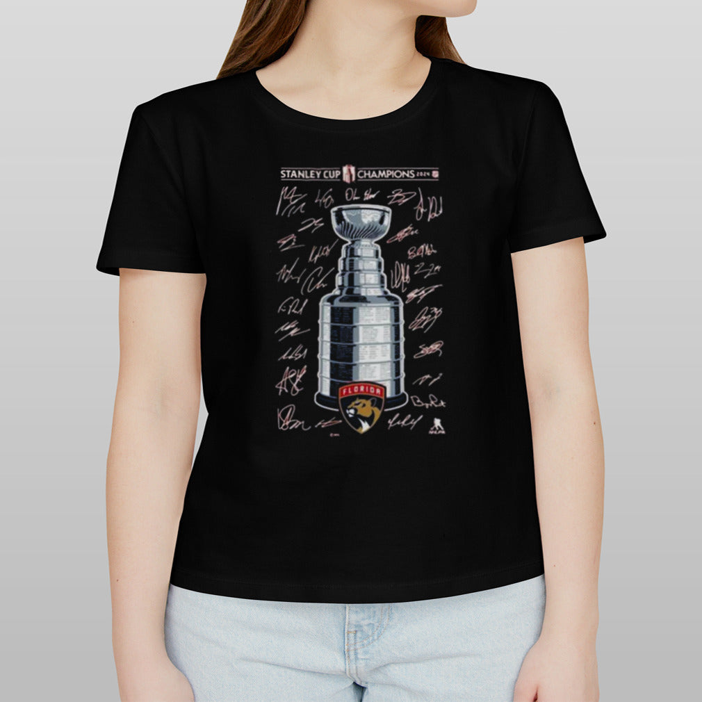 Florida Panthers 2024 Stanley Cup Champions Signature Roster T Shirt