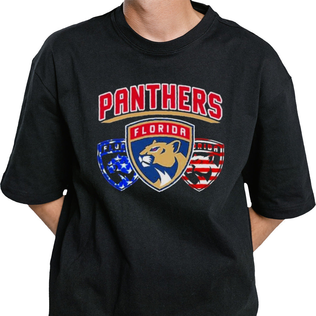Florida Panthers 4th Of July Hockey Team Celebrating T-Shirt