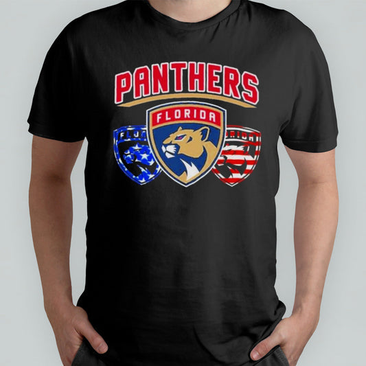 Florida Panthers 4th Of July Hockey Team Celebrating T-Shirt