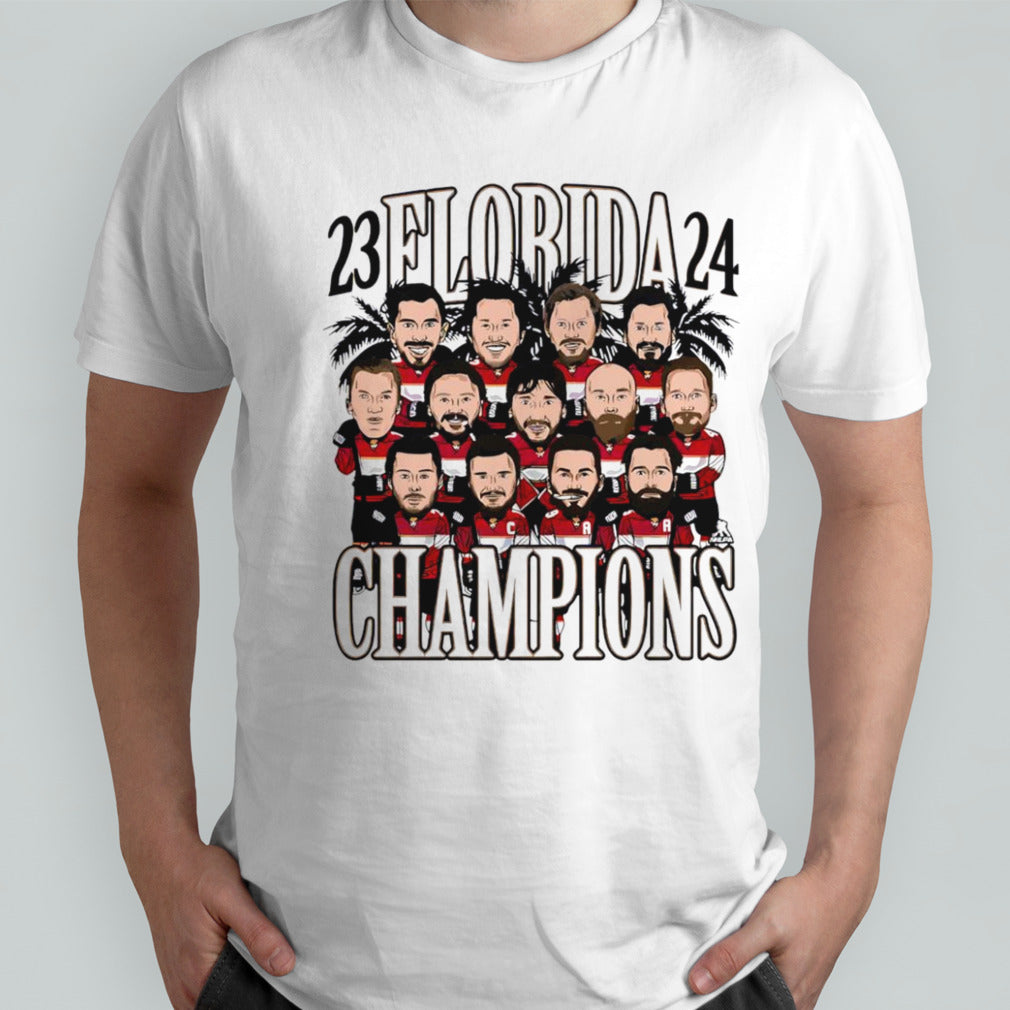 Florida Panthers Hockey Team Caricature NHL Champions 2024 shirt
