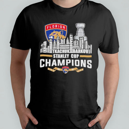 Florida Panthers Players Names 2024 First Stanley Cup Champions Logo Shirt