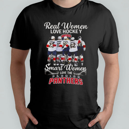 Florida Panthers Real Smart Women Love Panthers Hockey Team Signatures 2024 T-shirt