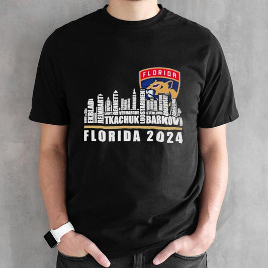 Florida Panthers Skyline Players Name Florida 2024 Shirt
