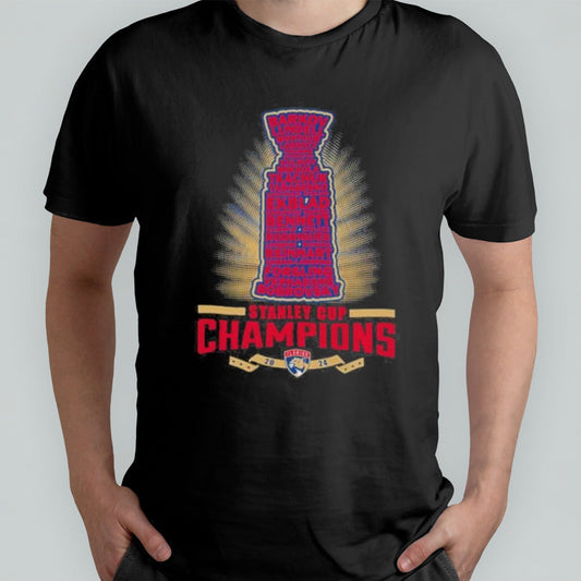 Florida Panthers Stanley Cup 2024 Champions Trophy Players Name shirt