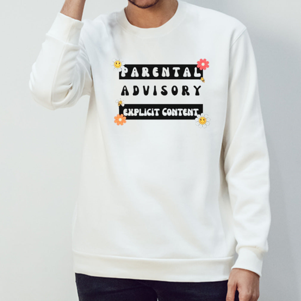 Flower and bee parental advisory explicit content shirts