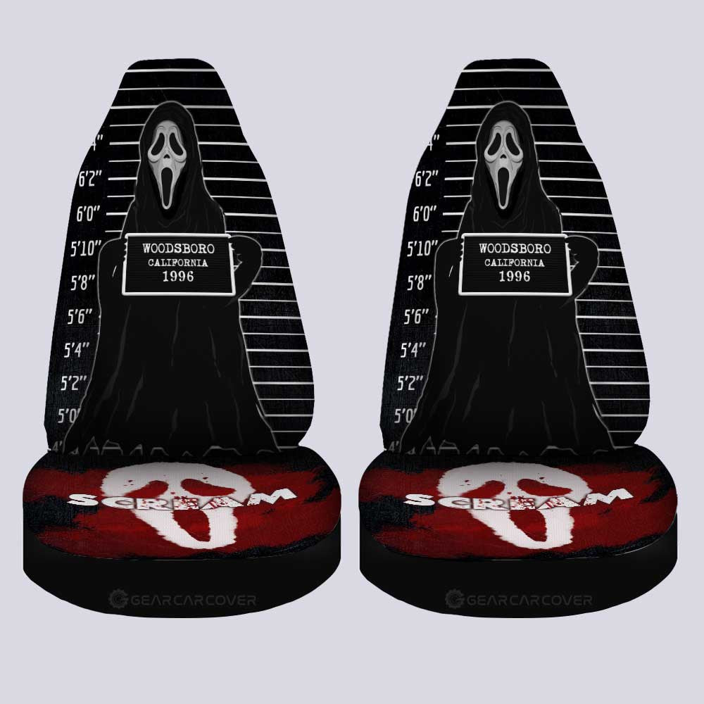 Ghostface In Scream Car Seat Covers Custom Horror Characters Car Accessories