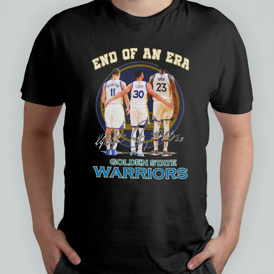 Golden State Warriors Klay Thompsonâ€™s Stephen Curry And Draymond Green End Of An Era Signatures T-shirt