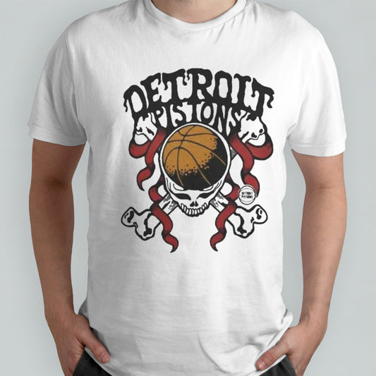 Grateful Dead x Pistons Skull 2024 Shirts