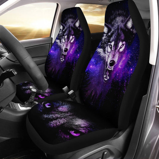 Gray Wolf Car Seat Covers Custom Coolest Car Accessories Best For Dad