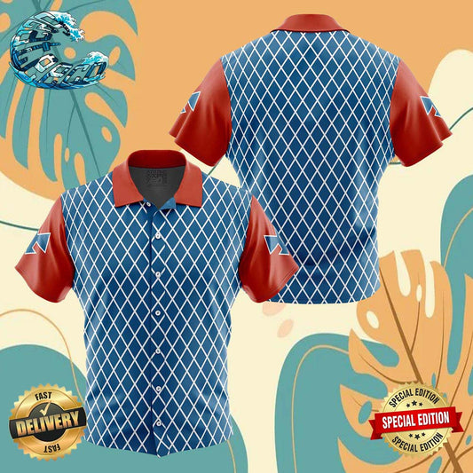 Guido Mista Jojoâ€™s Bizarre Adventure Button Up Anime Ape Hawaiian Shirt