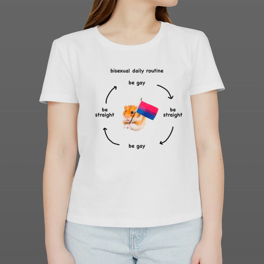 Hamster bisexual daily routine pride flag shirt